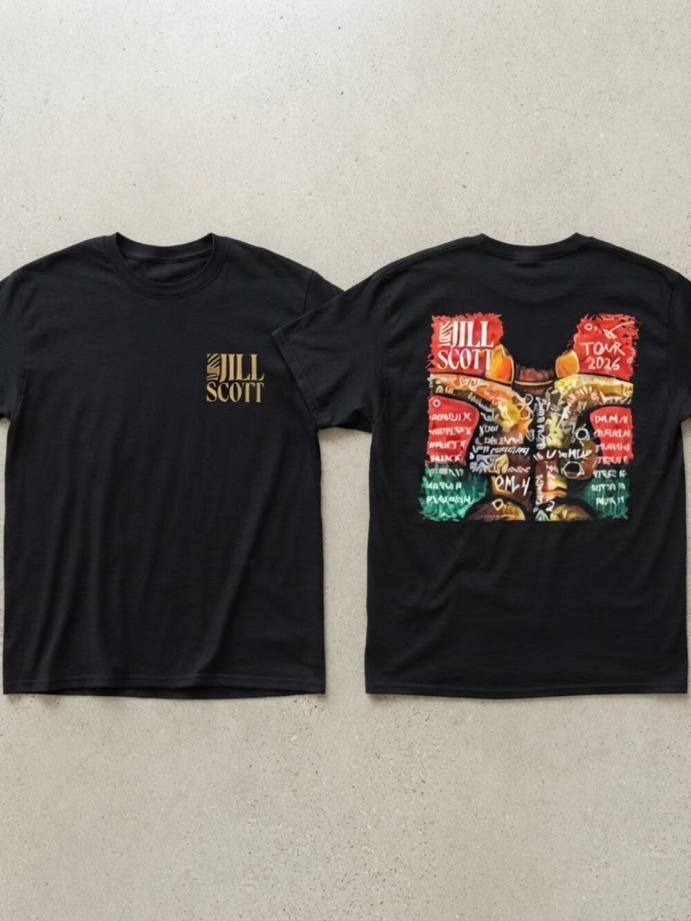 Jill Scott Tour 2026 Black Minimalist Logo T-Shirt S-4XL